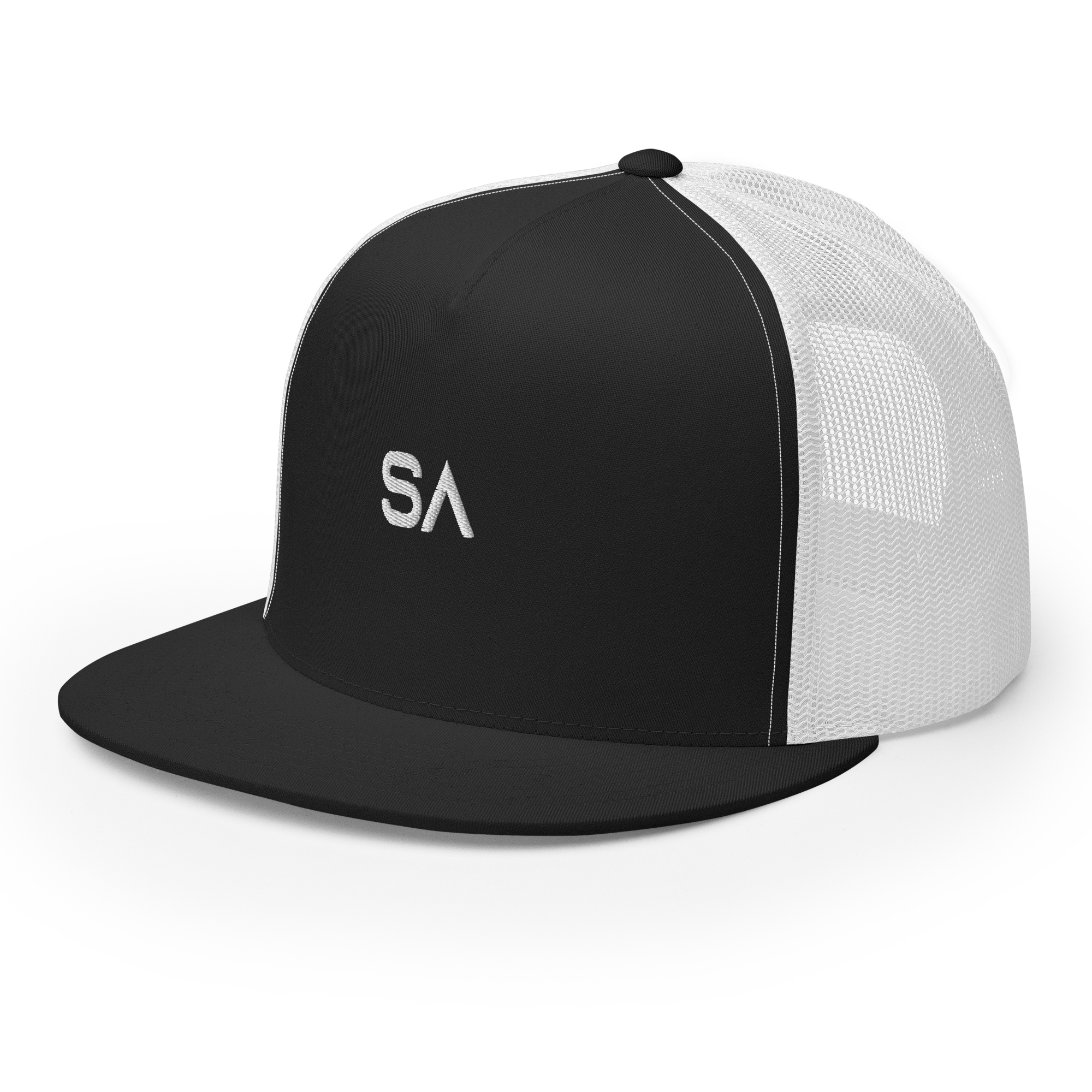5-panel-trucker-cap-black-white-left-front-65e24a87d845c.png