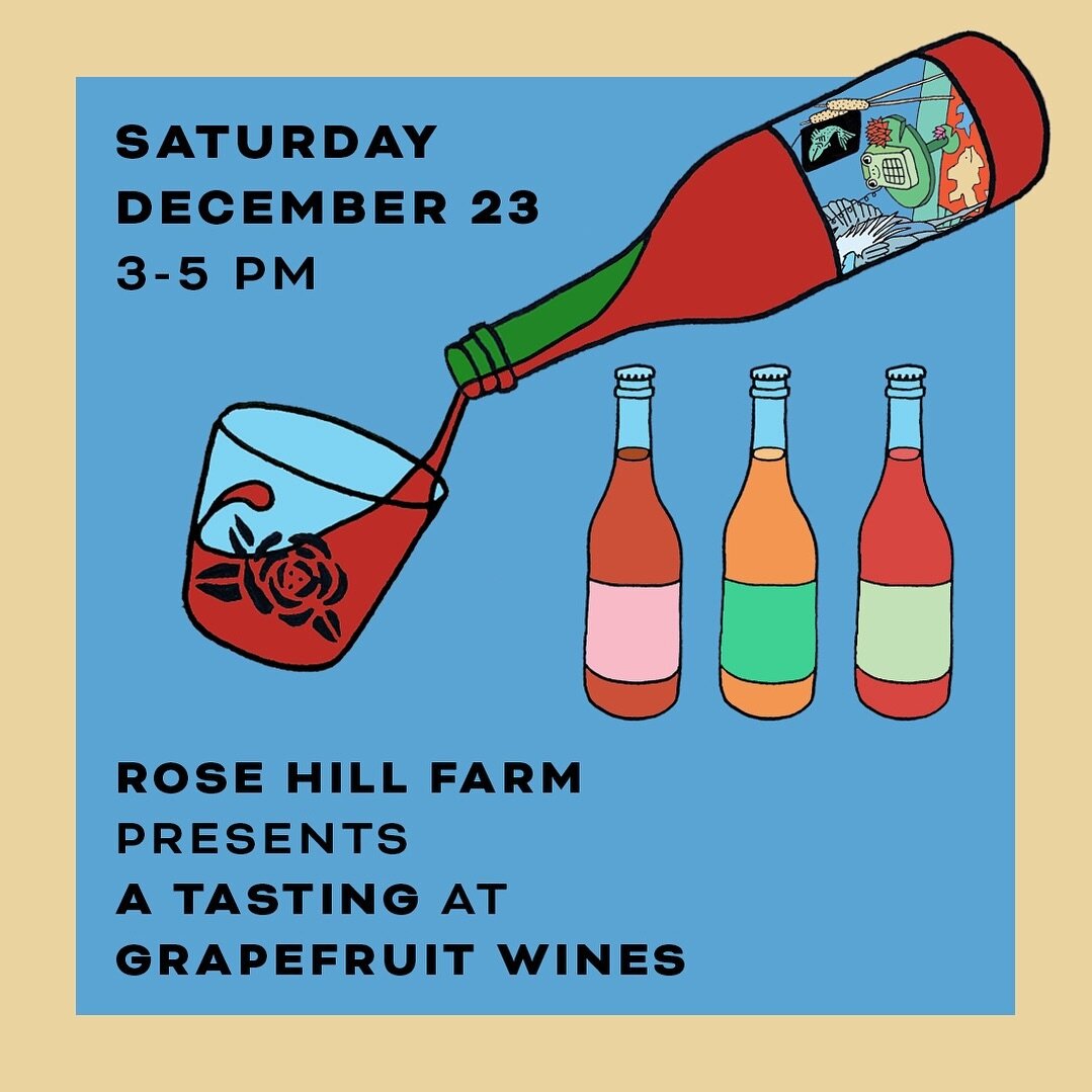 This Saturday, December 23rd at @grapefruitwines in Hudson, we&rsquo;ll be celebrating the release of a number of new wines and ciders from Rose Hill Farm with a public tasting. From 3-5 pm, we&rsquo;ll be pouring the following new releases:

When th