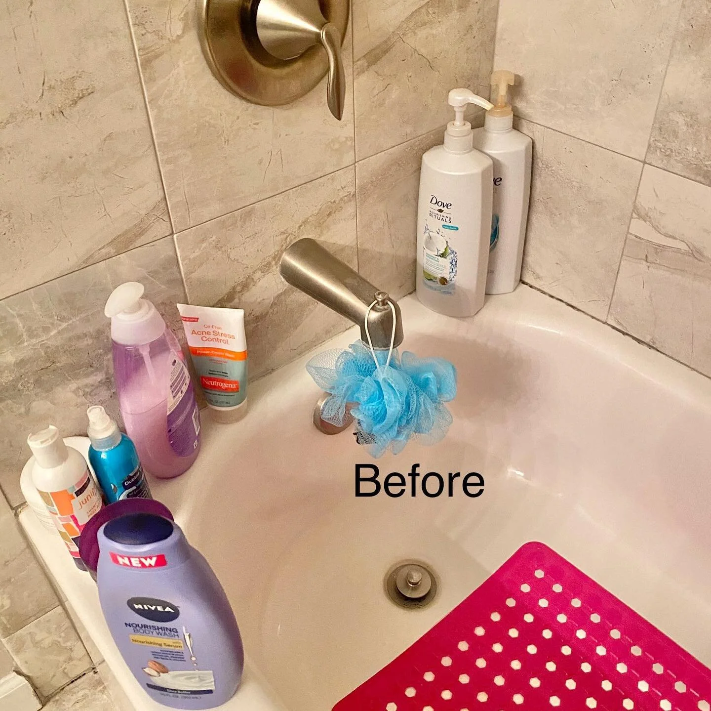 Do you find that everything you use in the shower or tub is lined up around the edge?  And if you accidentally bump into one, they all come tumbling down? If so, this shower caddy shelf is a great solution to hold all your shower essentials! This cad