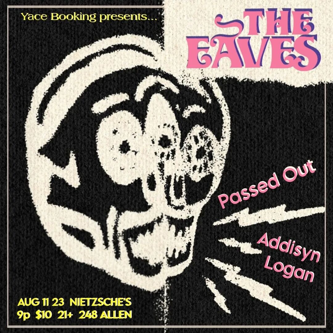 🎉SHOW ANNOUNCEMENT🎉

We are super stoked to announce that we're playing Nietzsche's on 8/11 with the wonderful @passedoutband and @addisyn.logan !!

We can't WAIT to get back out there with you!

Hope to see you there!!

💜✌️

💀⚡👁️