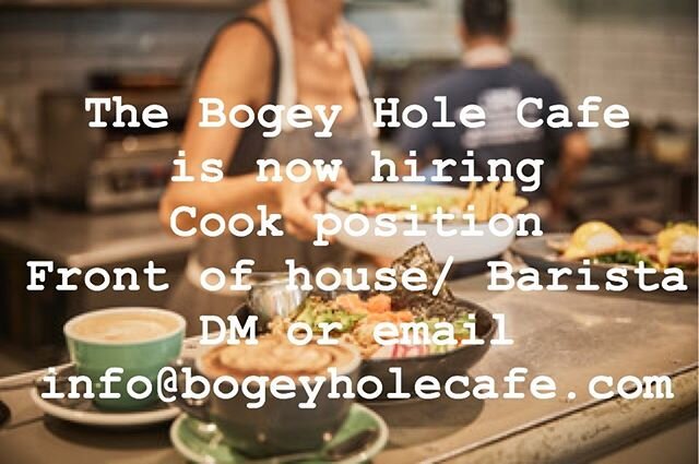 Now Hiring! 
DM or email info@bogeyholecafe.com