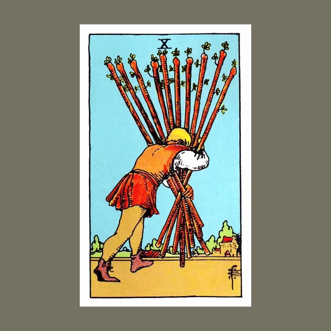 The Ten of Wands in My Storeroom

Whenever I look at the fence posts in my storeroom, I am reminded of the Ten of Wands from the Minor Arcana. 
It&rsquo;s been quite a journey, moving out of the city that was home for 20 years. I left behind friends 
