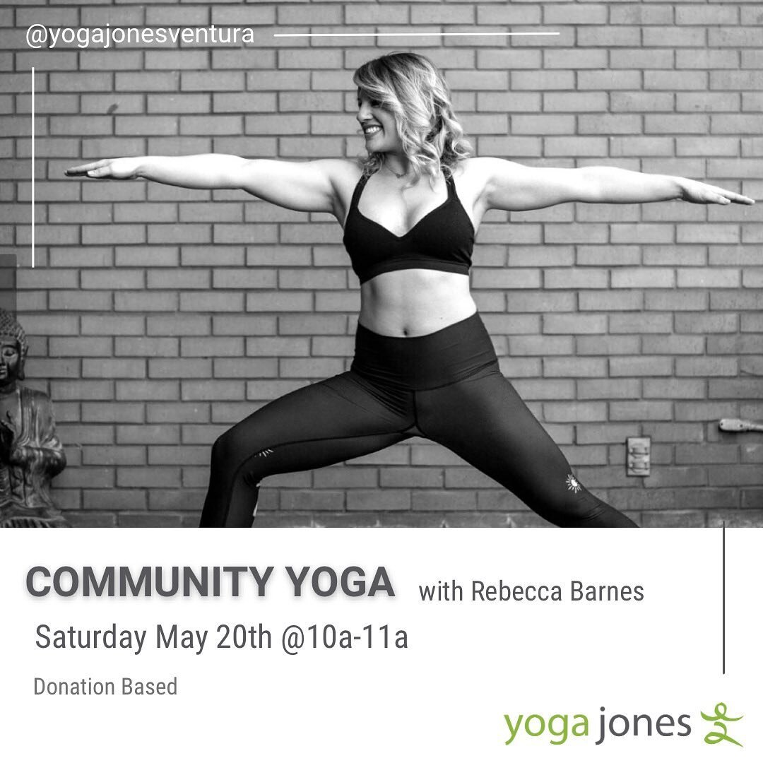Join us for a morning of zen and good vibes with community yoga taught by Rebecca Barnes! This donation-based class is the perfect way to start your Saturday. See you there! 🧘&zwj;♀️✨ 

#communityyoga  #communityclass  #venturacounty #venturayoga #v