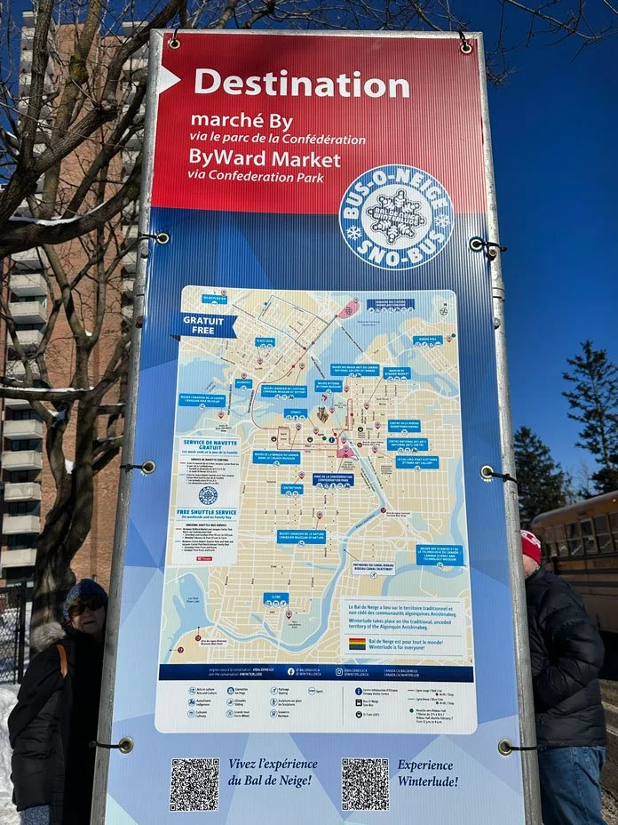 Winterlude 2026 Sno-bus route free shuttle Ottawa