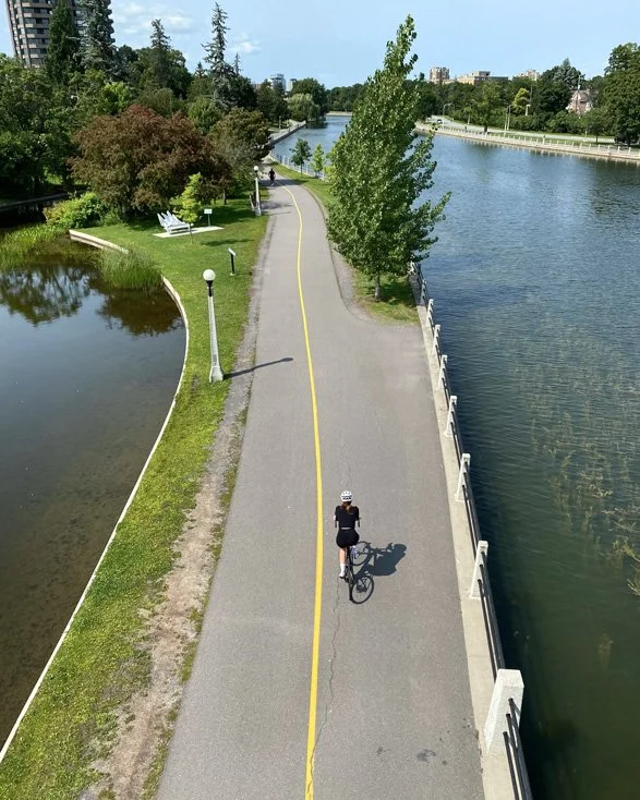 biking along the Rideau Canal pathway Ottawa