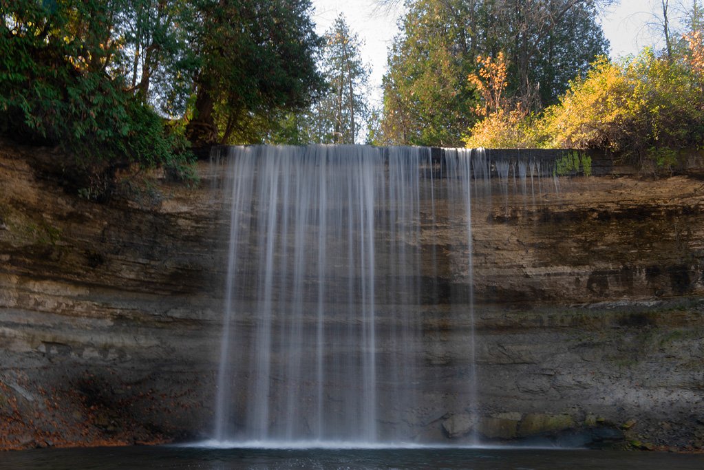 Bridal Veil Falls in the fall on Manitoulin Island