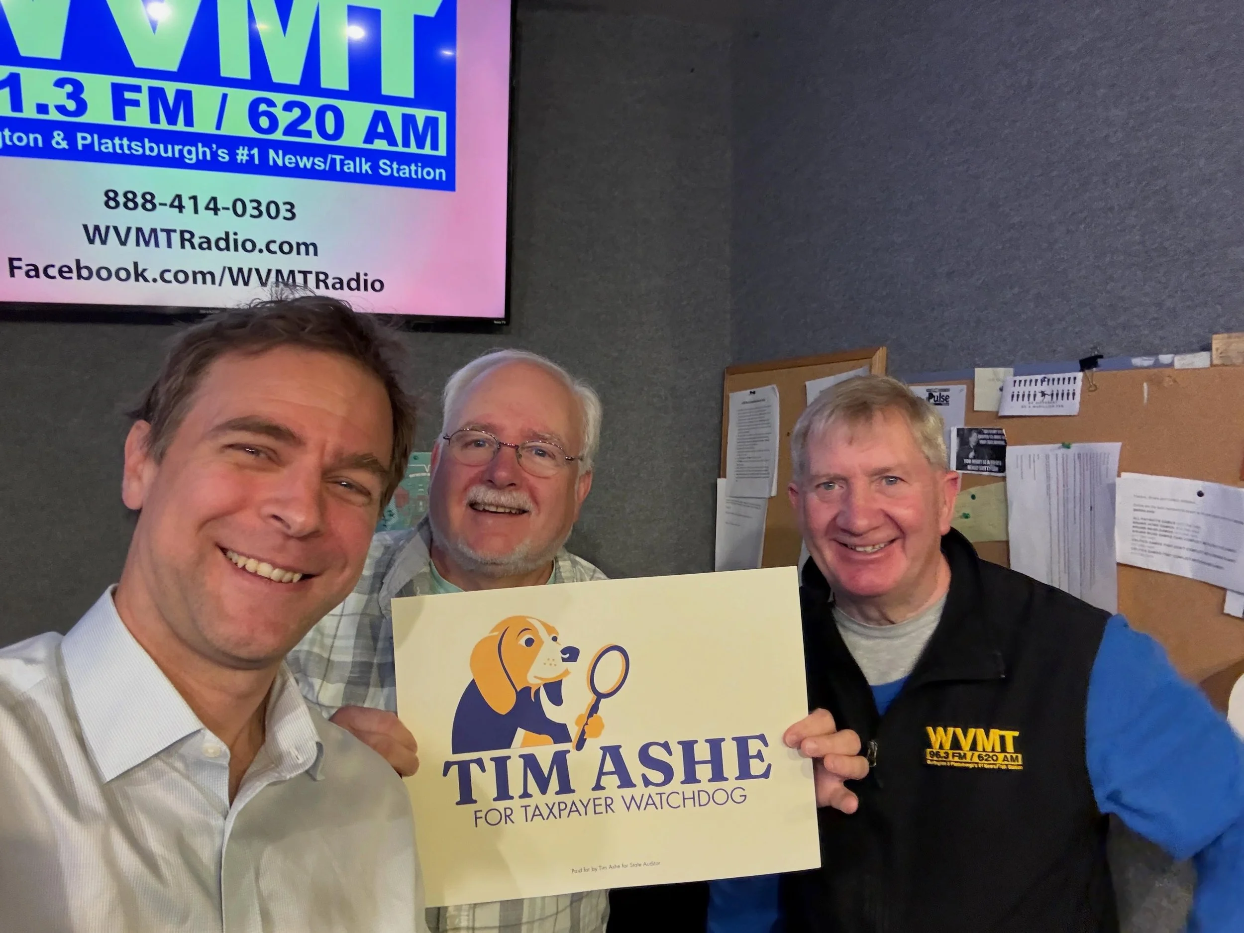 So much fun to join Kurt and Anthony this morning on @wvmtradio . We talked health care, child care, state energy costs, and much more. And I unveiled the benevolent looking watchdog mascot