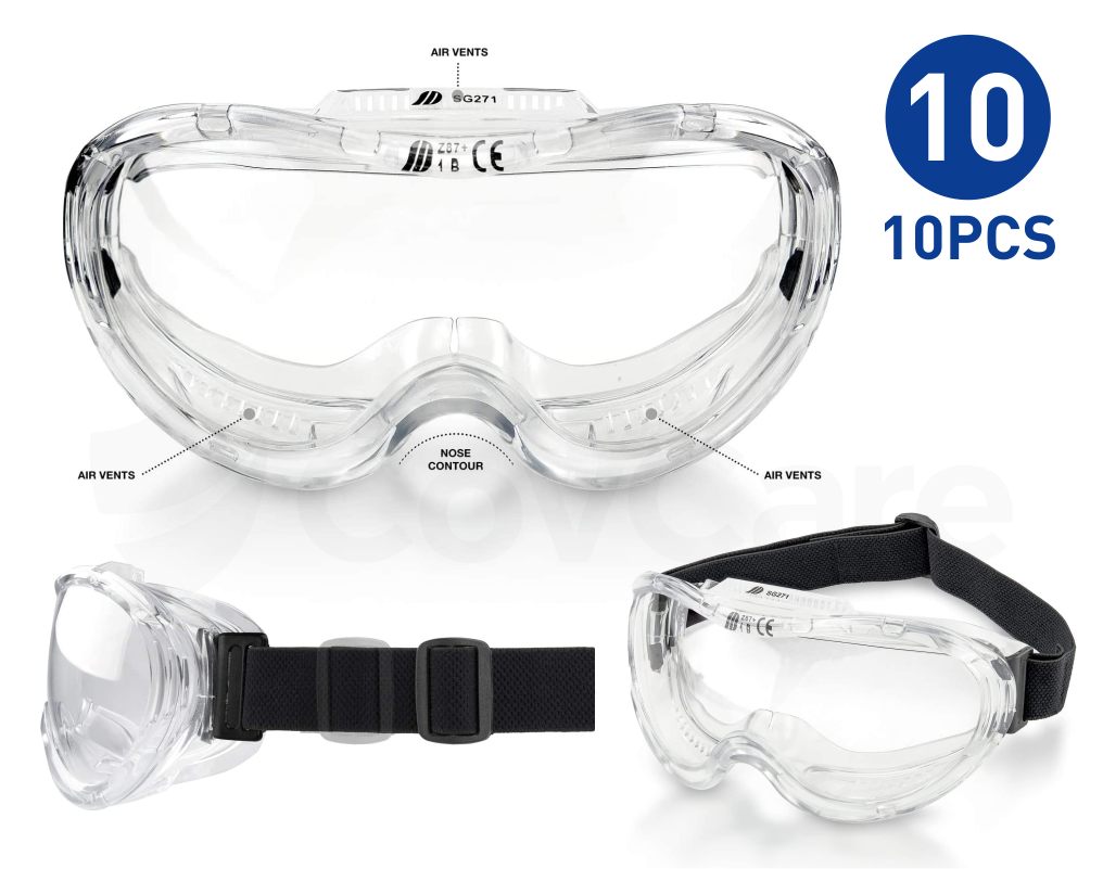 [Pack of 10] CE Certified, Safety Goggles