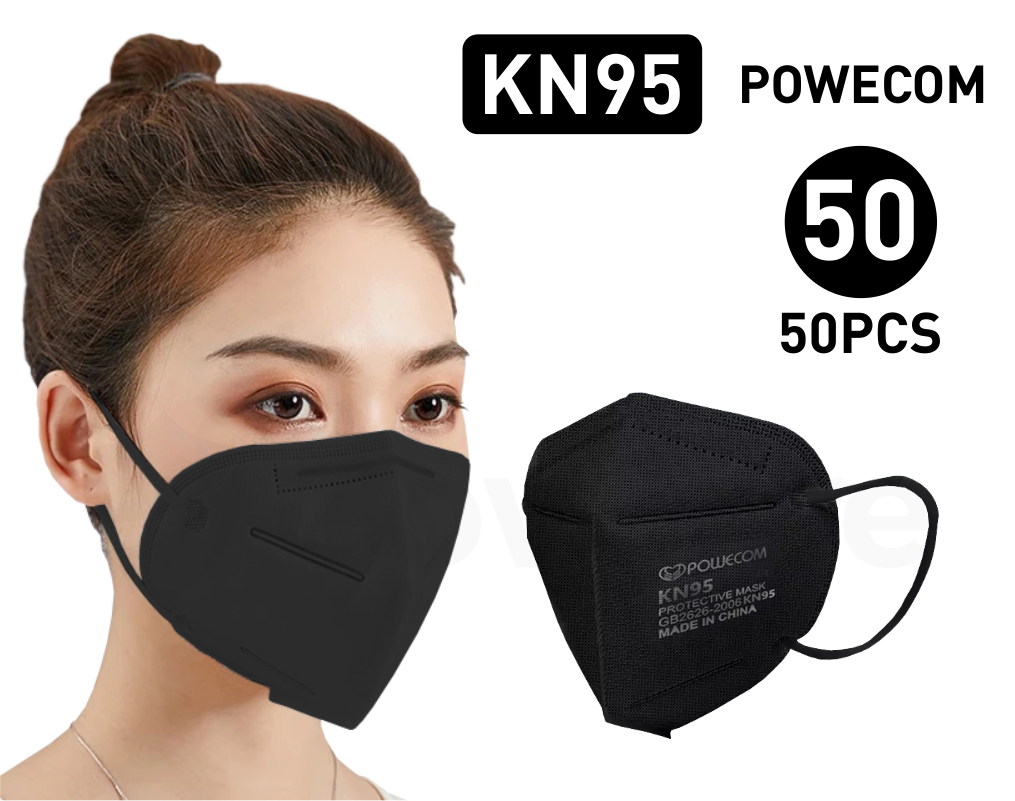 [Pack of 50] FDA EUA, Black KN95 Respirator Face Mask