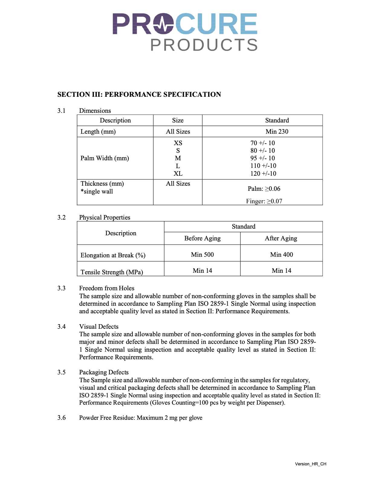 ProCure Nitrile Examination Gloves Certification
