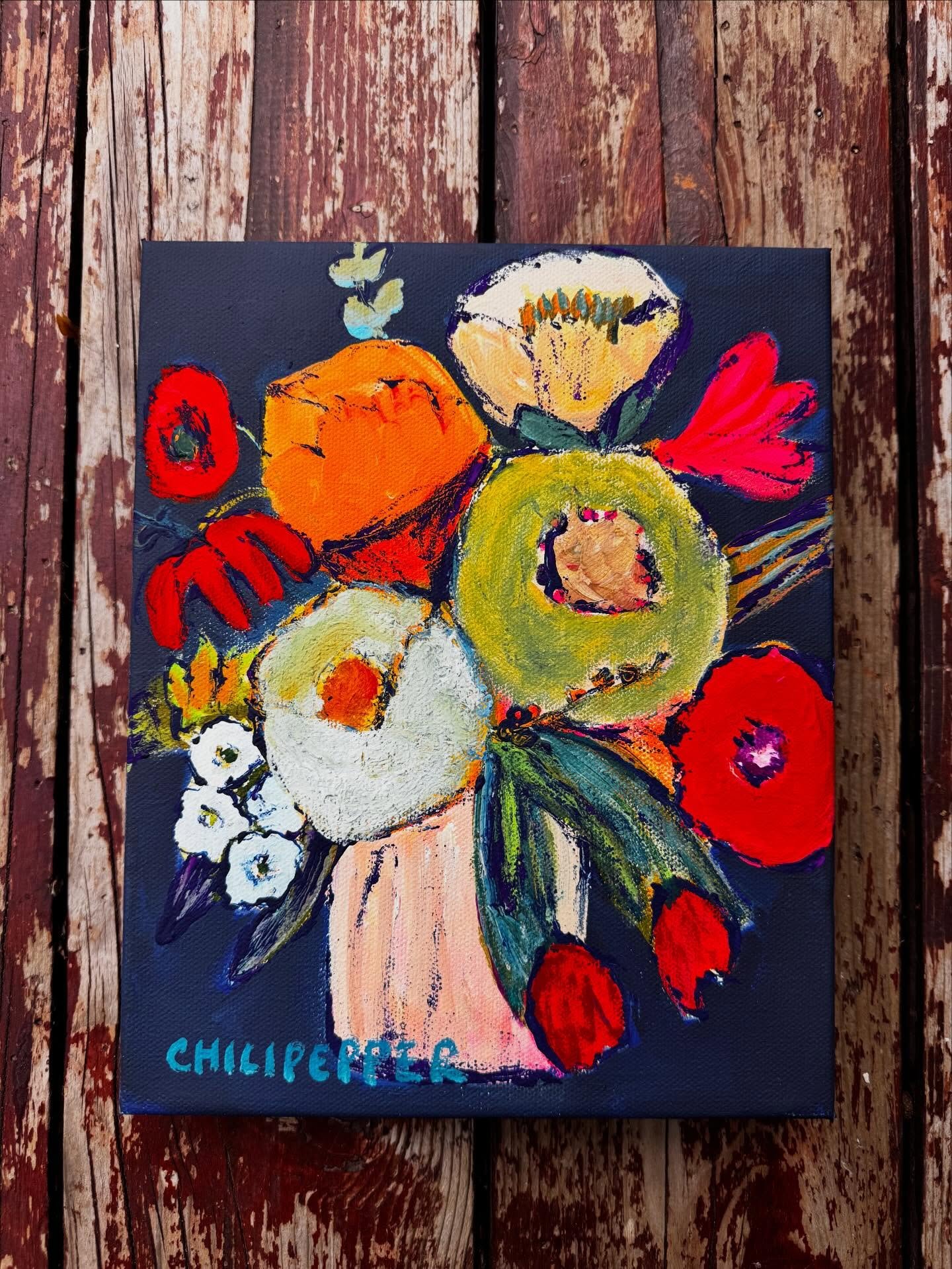 A bold, joyful bouquet.

I painted these flowers with energy and movement &mdash; letting the colors dance freely on the canvas.

I hope this painting brings a little spark of happiness and brightens someone&rsquo;s day. 🌸

#FloralArt
#ColorfulArt
#