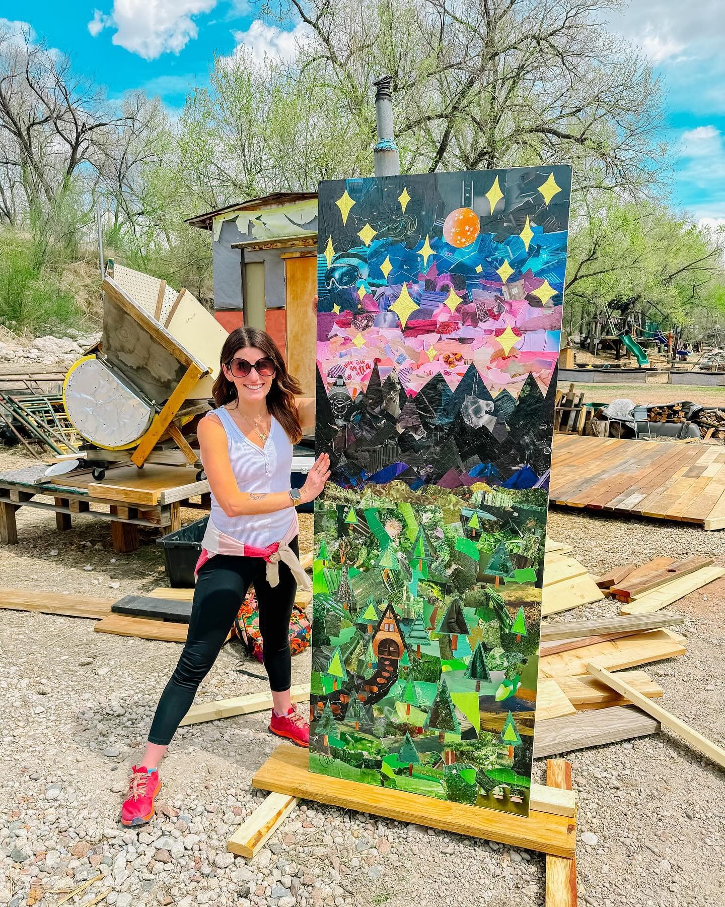 Had the perfect afternoon (and Earth Day!) at @concretecouch to install my art piece! 🤩🤩🤩 Huuuuge shout out to @gregoryborst and @momoxoart for all of your work building the frame for the piece (and thanks to everyone else who helped - I just love