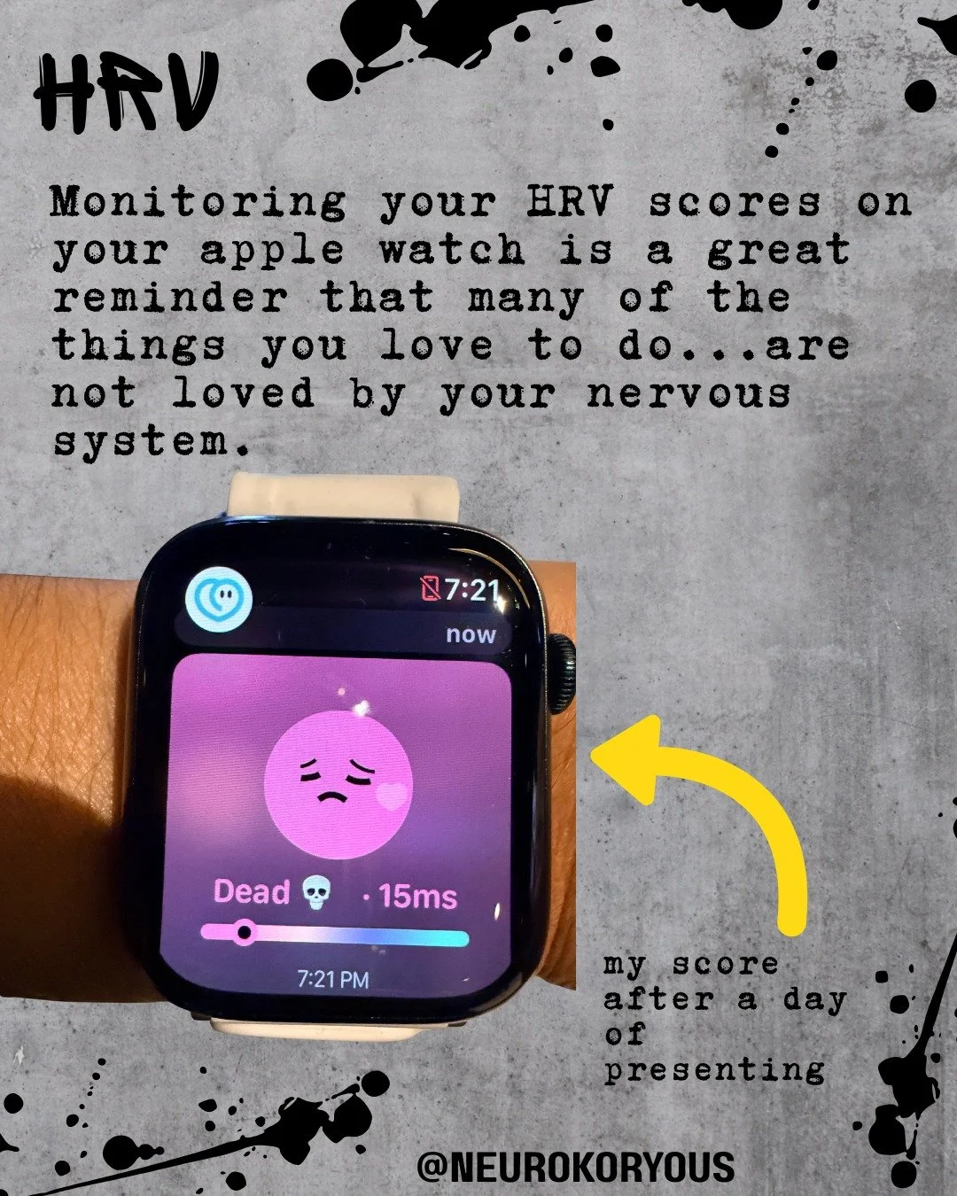 After a full day of presenting, my HRV score said &ldquo;you crushed it&hellip; and now you&rsquo;re crushed.&rdquo; It&rsquo;s a solid reminder that even the things we love doing can still stress the hell out of our nervous systems.

For Autistic pe