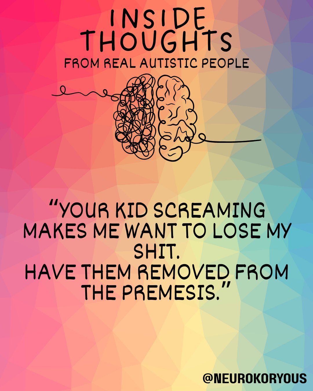 These inside thoughts don't make you a bad person. They make you an overstimulated autistic person trying to survive in a world not built for your nervous system.

Here's what neurotypical people don't understand:
Your brain processes EVERYTHING at m