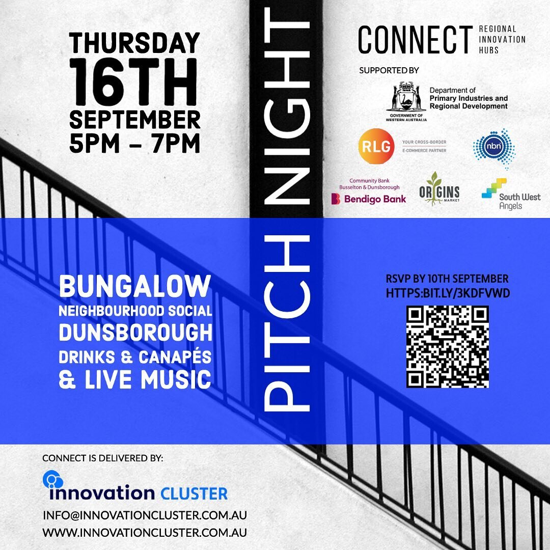 Simona was fortunate to be one of this year&rsquo;s Connect Innovation Hub workshop hosts and she will also be on the pitch night judging panel coming up on 16th September at Bungalow in DUNSBOROUGH.

It has been wonderful to see all the registration