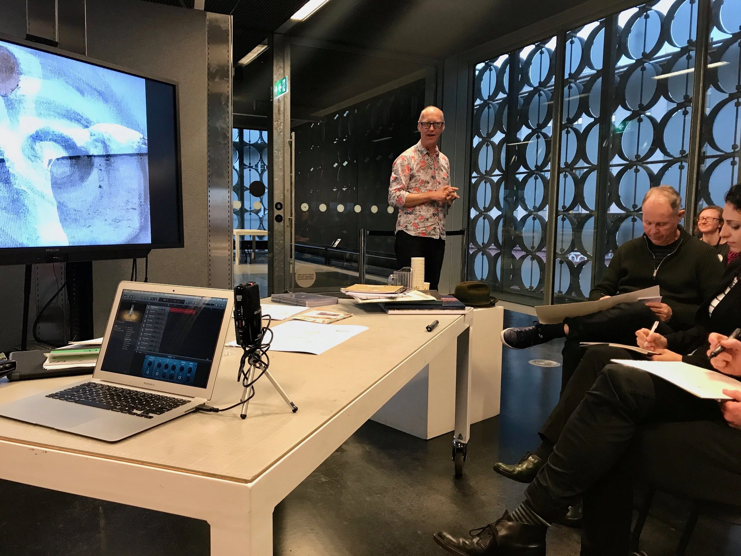 Simon presenting on next stage of PhD