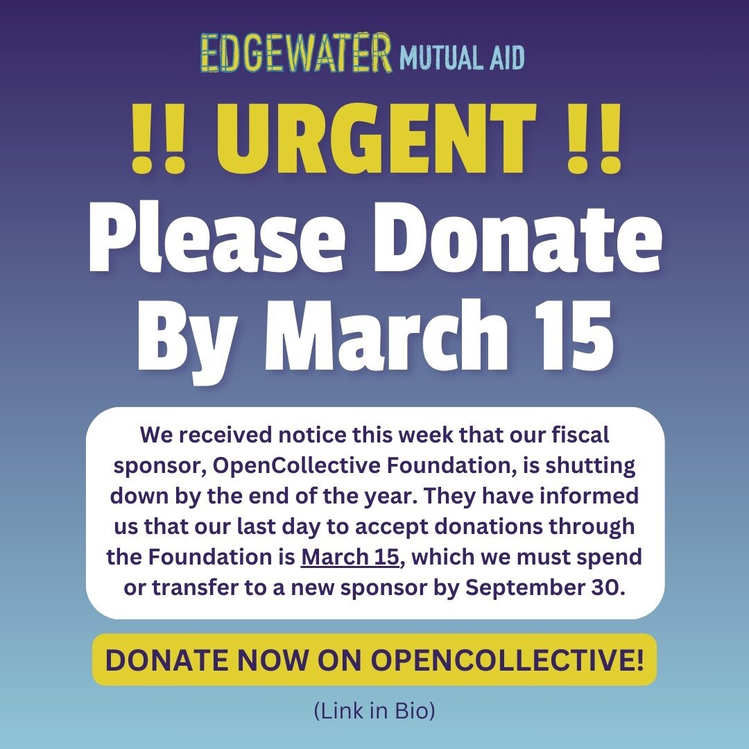 We received notice this week that our fiscal sponsor, OpenCollective Foundation, is closing by the end of the year. They have informed us that our last day to accept donations through the Foundation is March 15, which we must spend or transfer to a n
