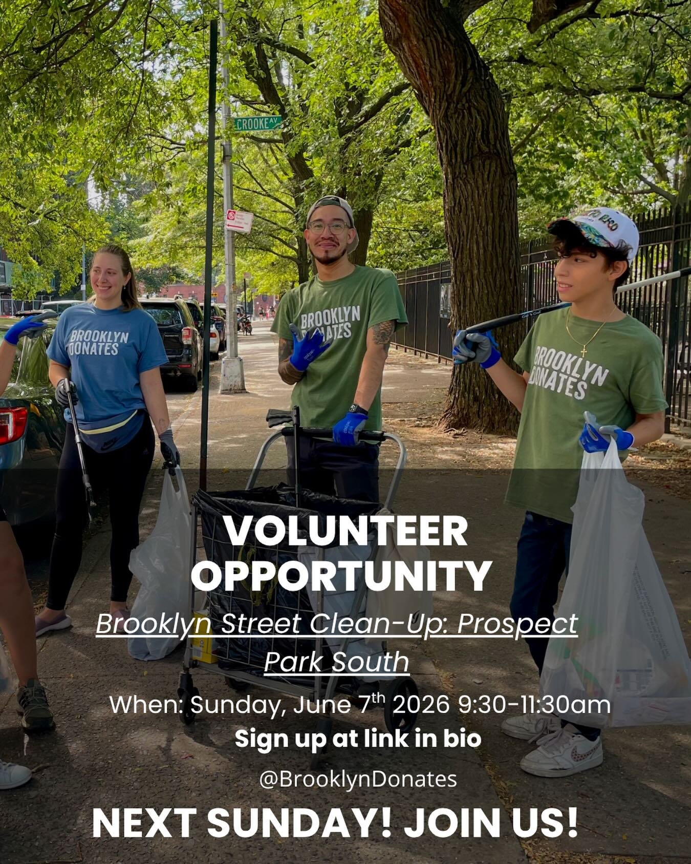 Join us next Sunday, June 7th! We&rsquo;ll be out cleaning Prospect Park South! Sign up is at the link in our bio! Can&rsquo;t wait to see you there! 

#brooklyn #volunteer #nyc #cleanstreets
