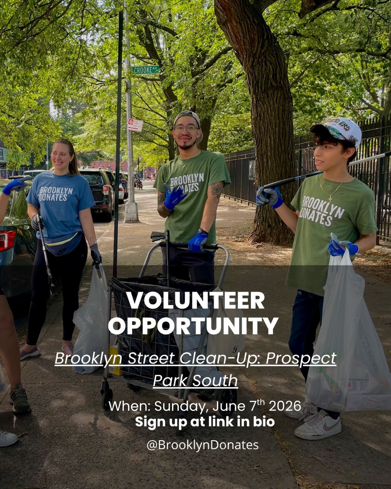 Sunday June 7th, come volunteer with us! Join us in a morning street clean up in Prospect Park South! We&rsquo;ll be out from 9:30-11:30, starting near the Church Ave B/Q train. You can sign up and find more info at the link in our bio ☺️
.
.
.
##vol