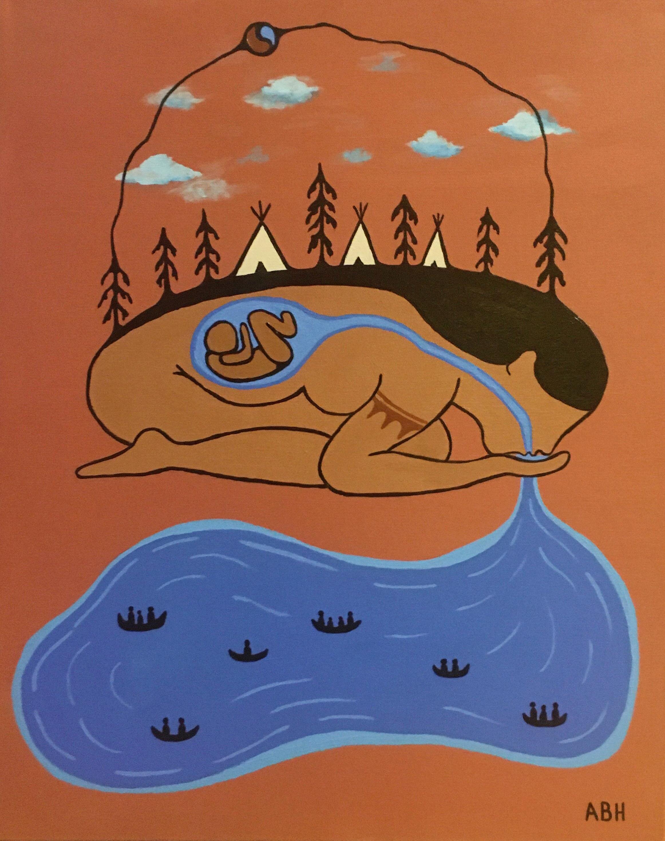 Shkakimikwe (Mother Earth / Earth Woman), 2020 Acrylic on canvas
