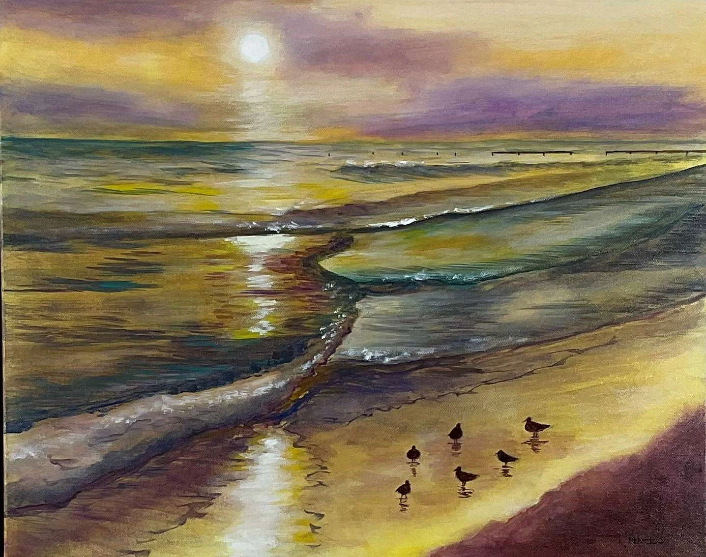 Sunset beach - acrylic - marion nelson.jpg