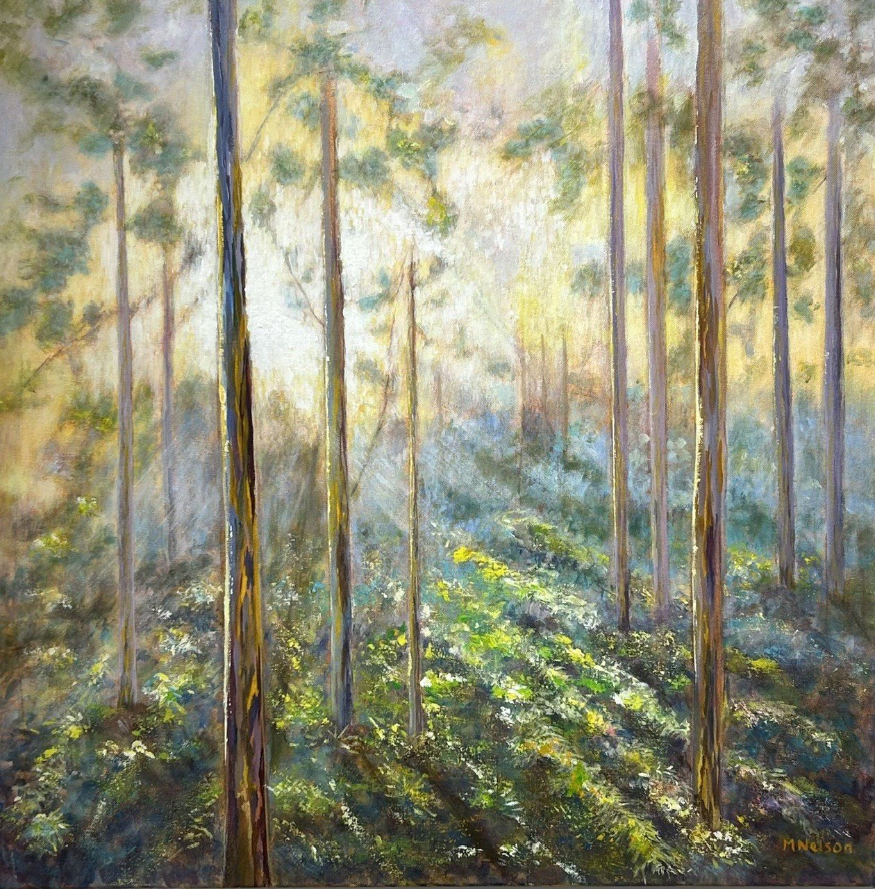 Golden Hour - acrylic painting on canvas - beautiful light and long shadows