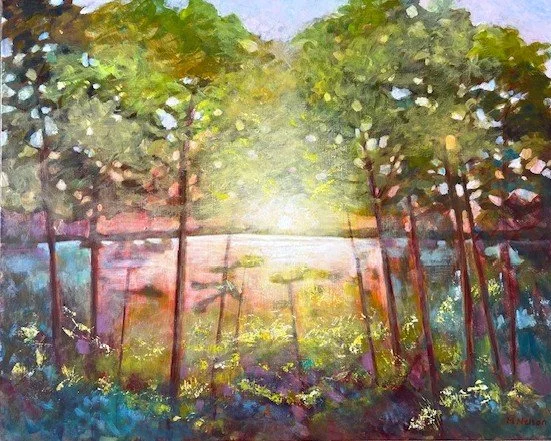 Sunrise over the Inlet - acrylic on canvas