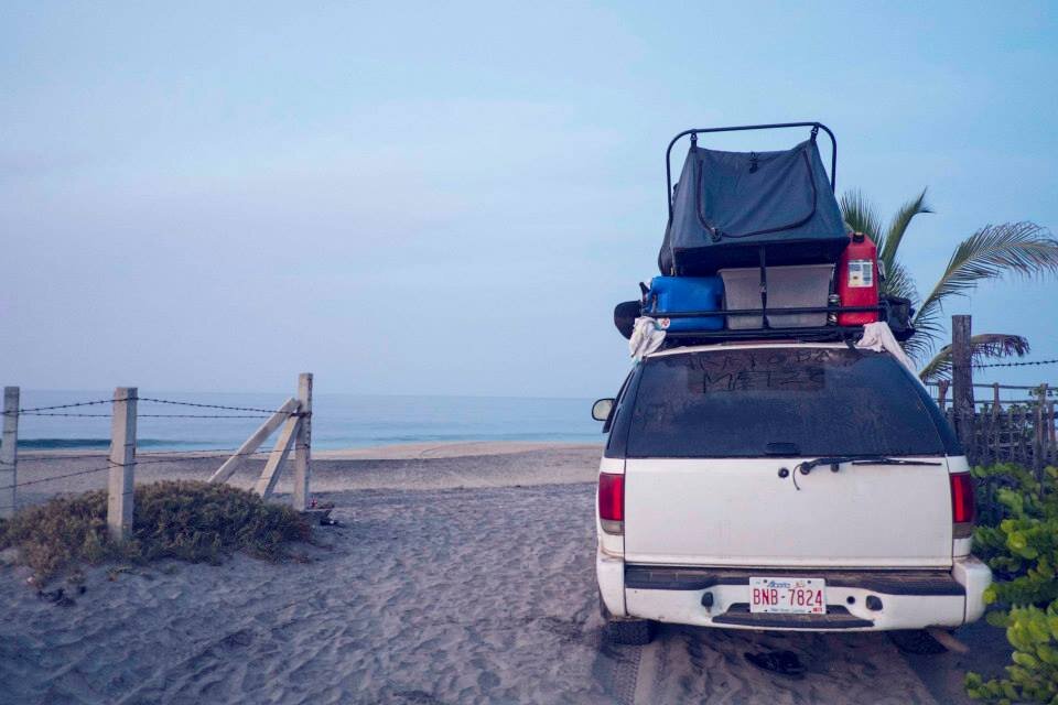 Night stop on a beach in Oaxaca Region, Mexico 