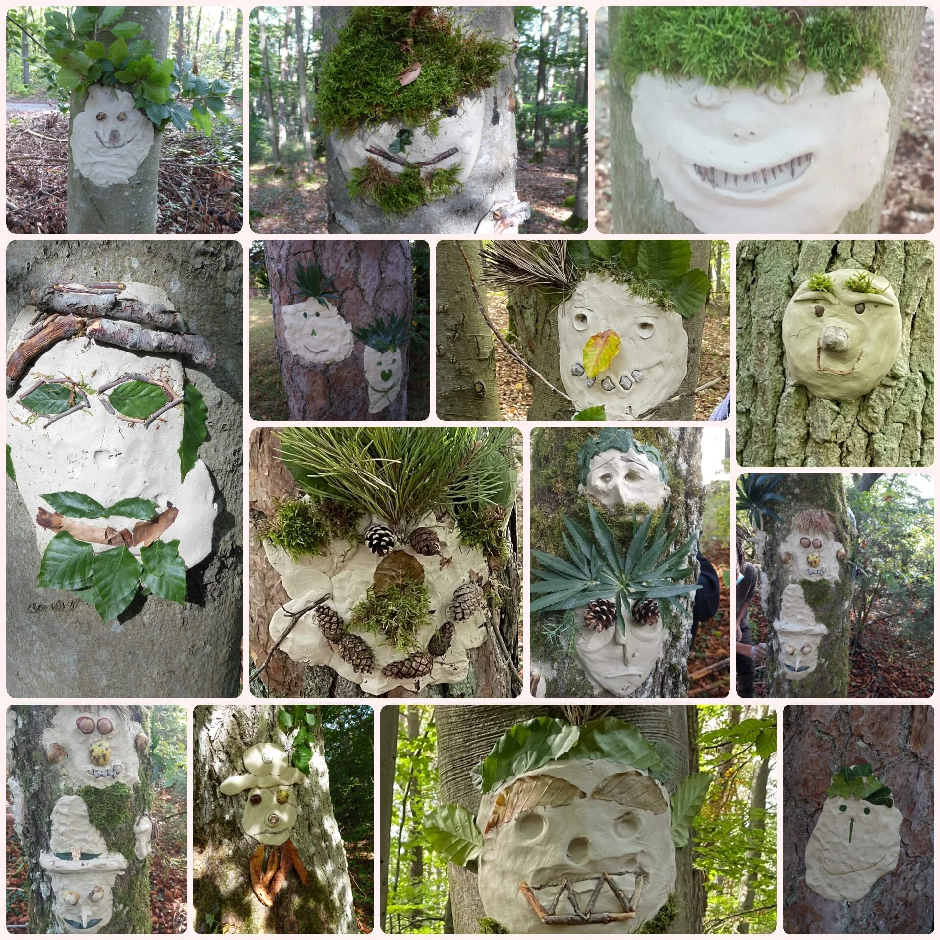 Baumgesichter grüßen vom Wandertag der Klassen 5 a,b und g