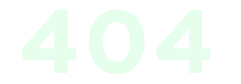 Large "404" text in light green on a black background, indicative of an error page.