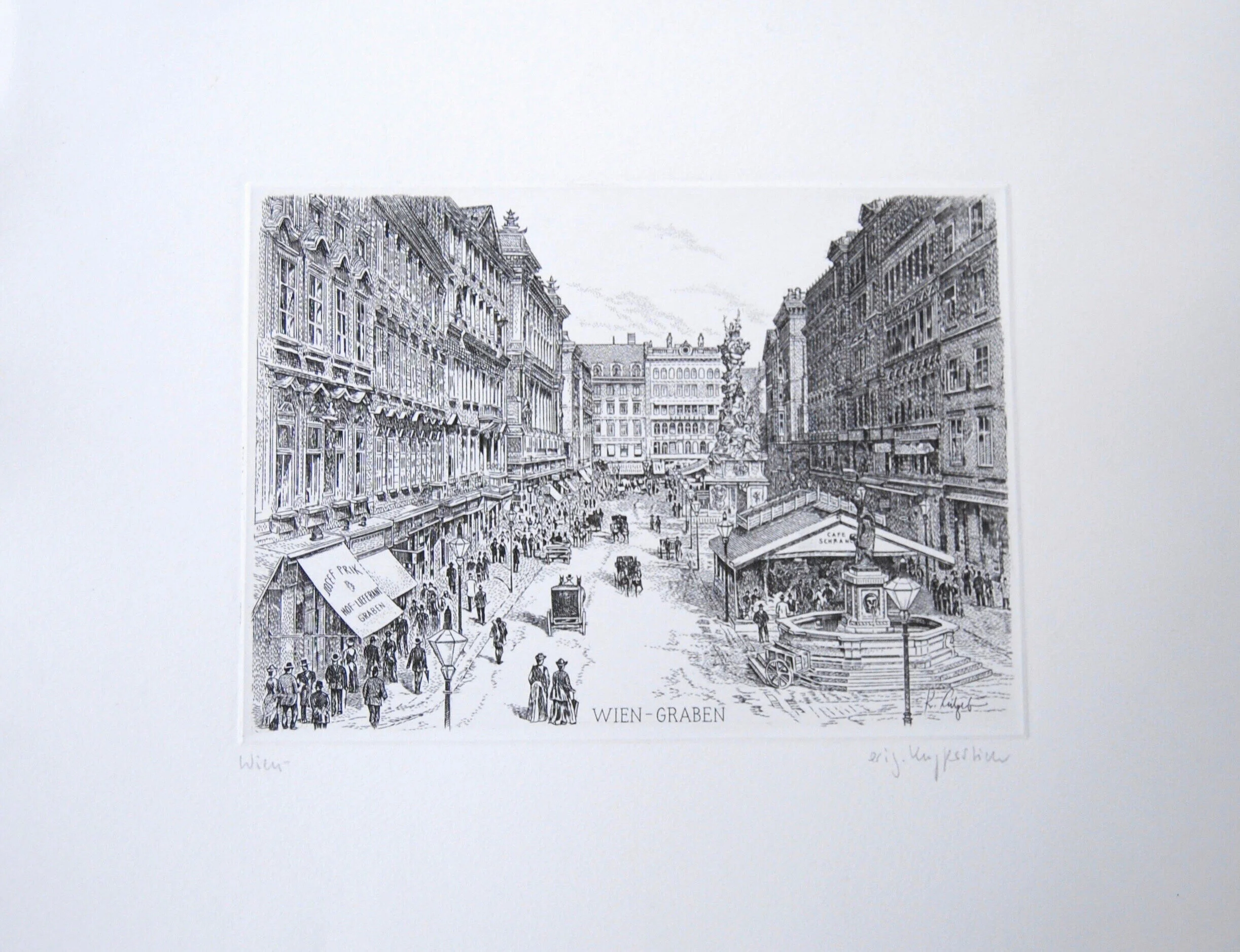 original Kupferstich Graben