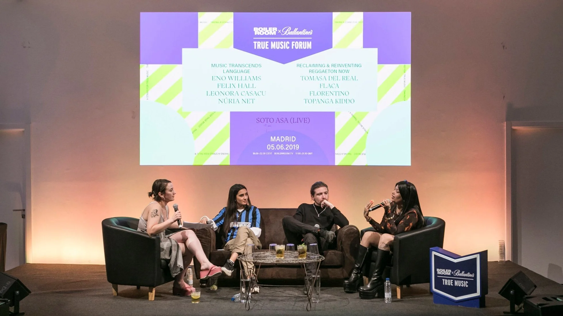 Mónica Franco, Flaca, DJ Florentino and Tomasa de Real debating at True Music Forum in Madrid.