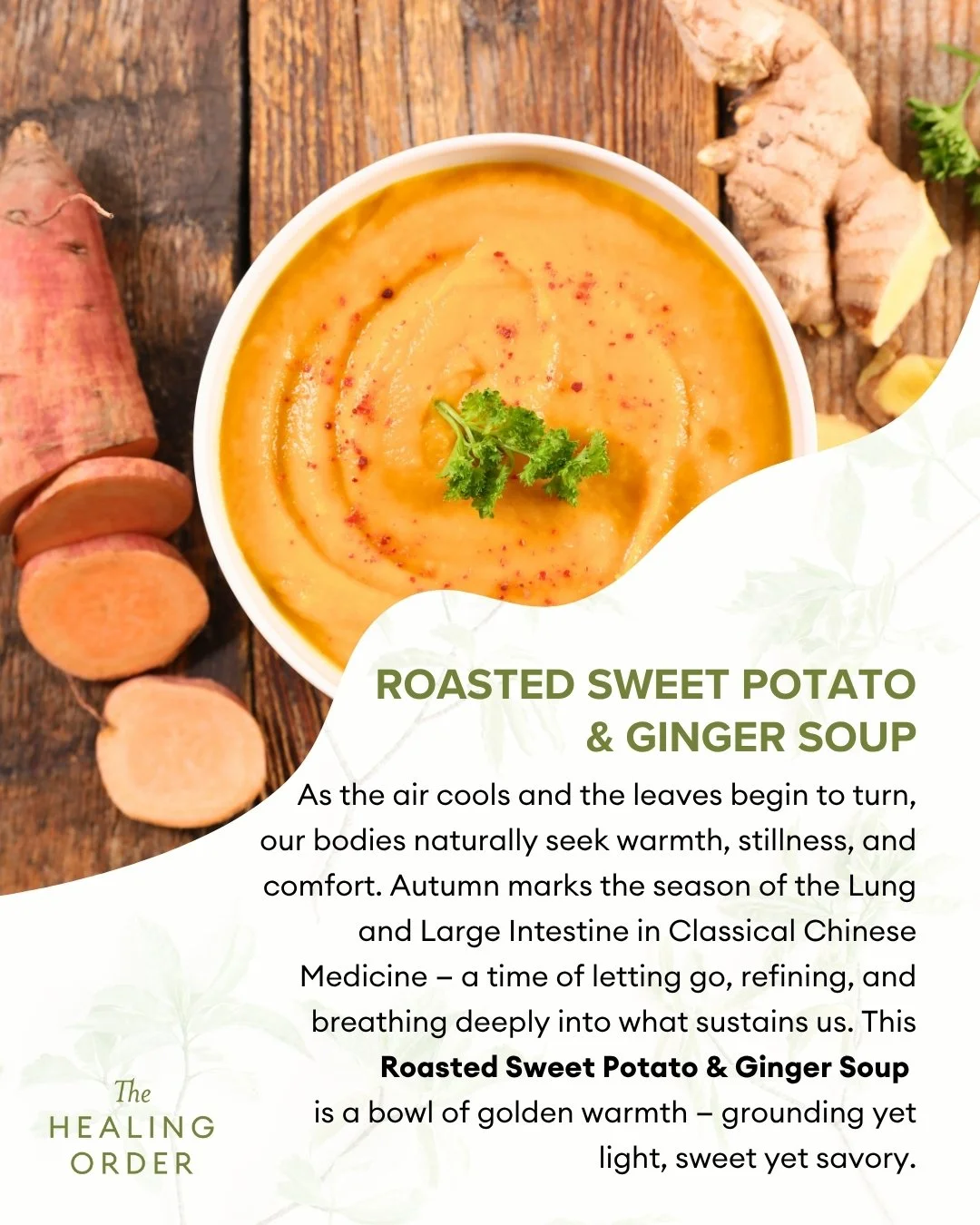 A bowl of warmth for the season of letting go. 🍂
Our Roasted Sweet Potato &amp; Ginger Soup is simple, grounding, and deeply nourishing &mdash; designed to strengthen digestion and bring balance as the weather cools.

A reminder that food can be med