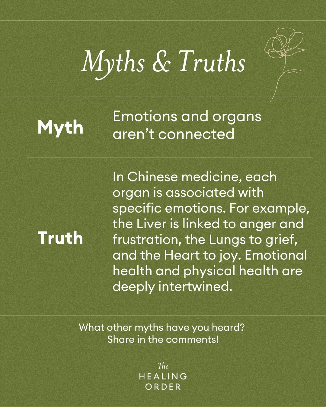 When emotions stagnate, they can affect organ function&mdash;and when organs are imbalanced, emotions can follow.
Healing the body and mind are never separate paths. ✨
#TheHealingOrder #ChineseMedicine #MindBodyConnection #HolisticHealing