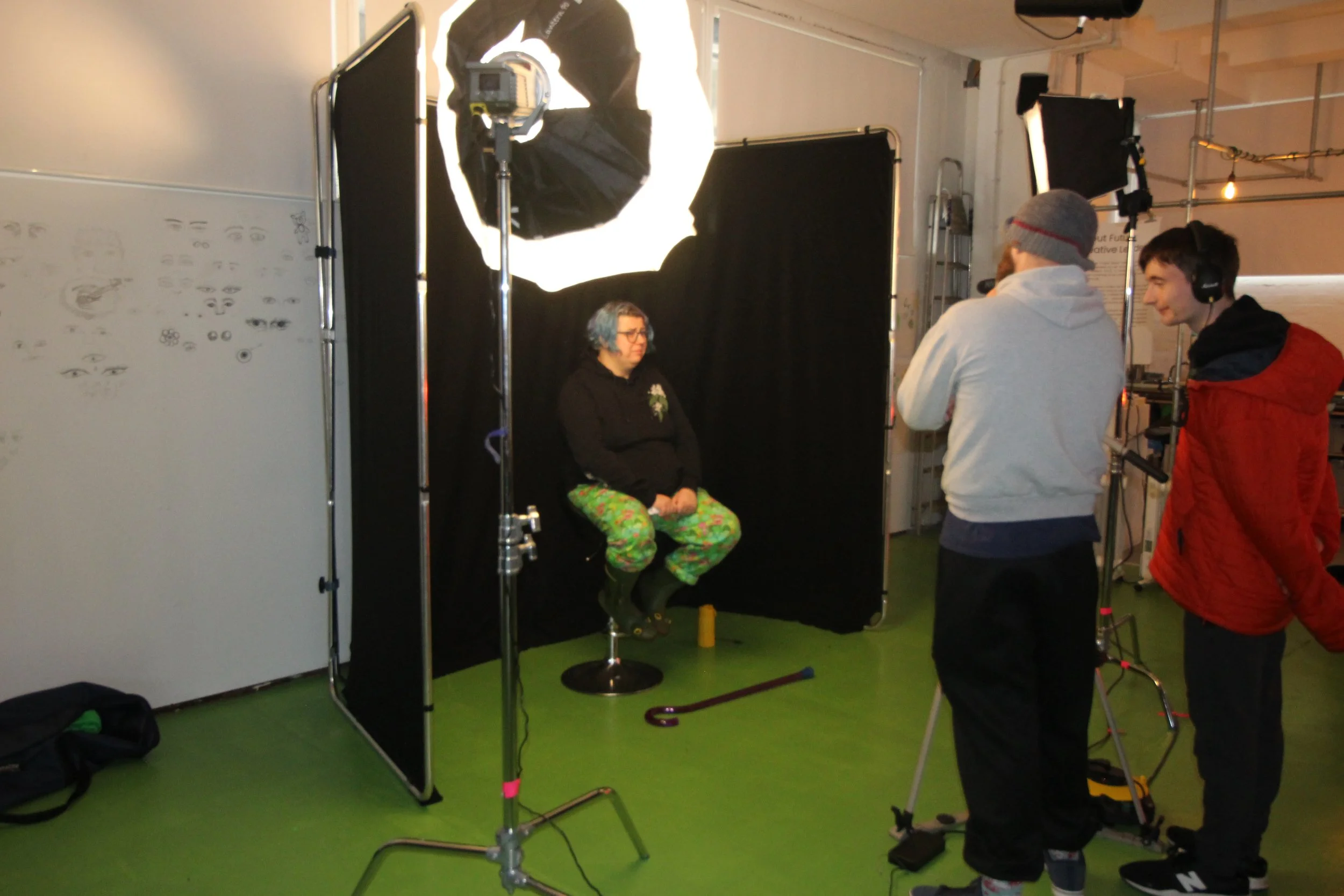 Ellis Gallon filming Eliph Hadert on set Nov Nov 24 taken by Kitty Wallace.JPG