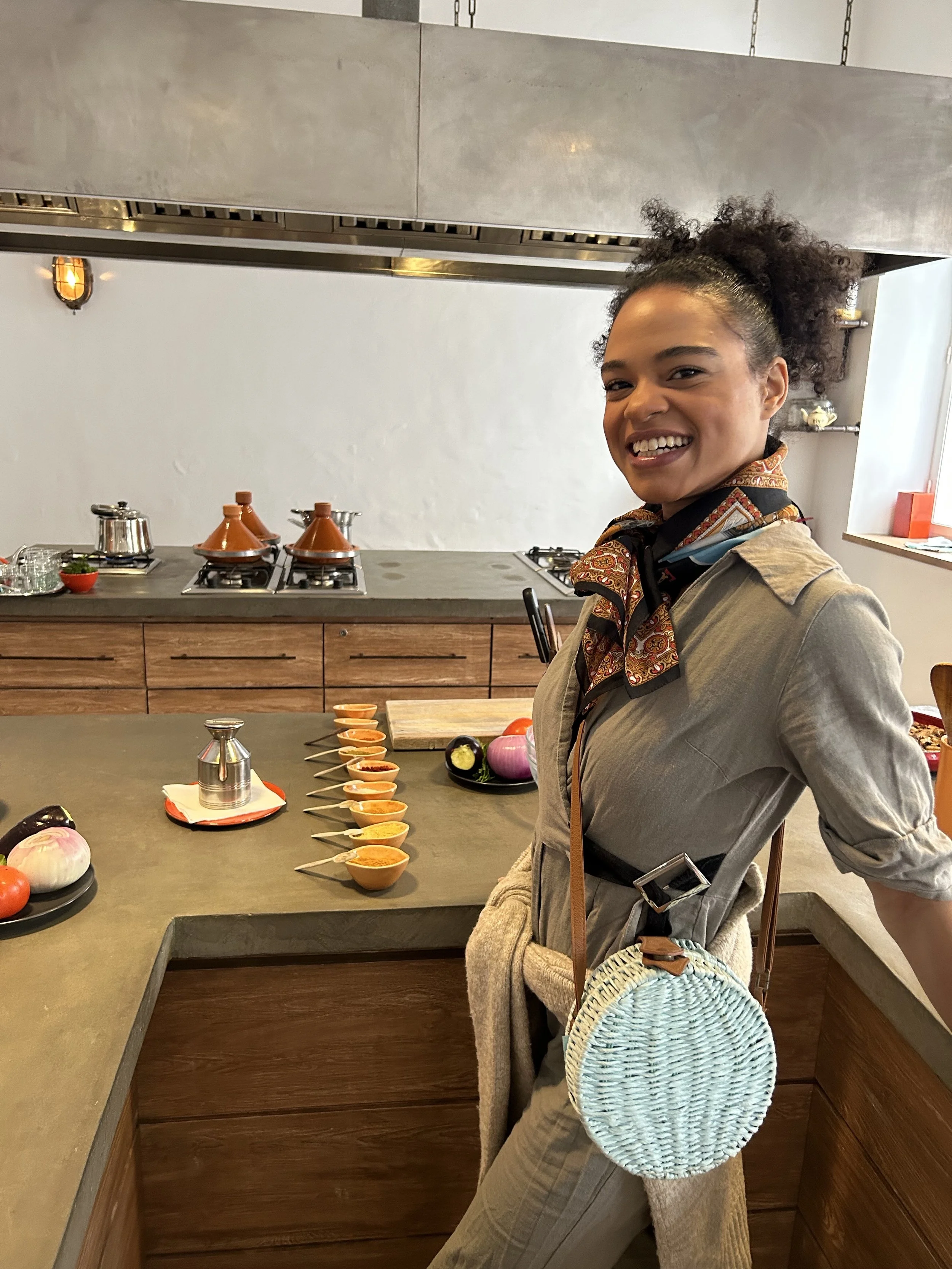 Elody enjoying her private cooking class