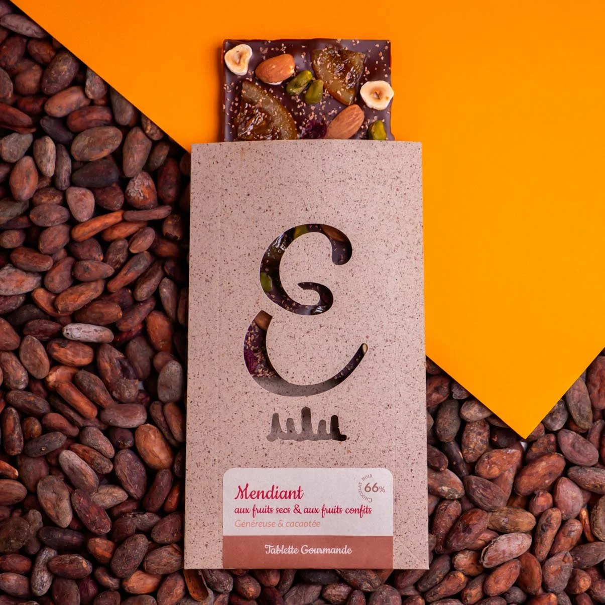 Tablette Mendiant Chocolat Noir 66%