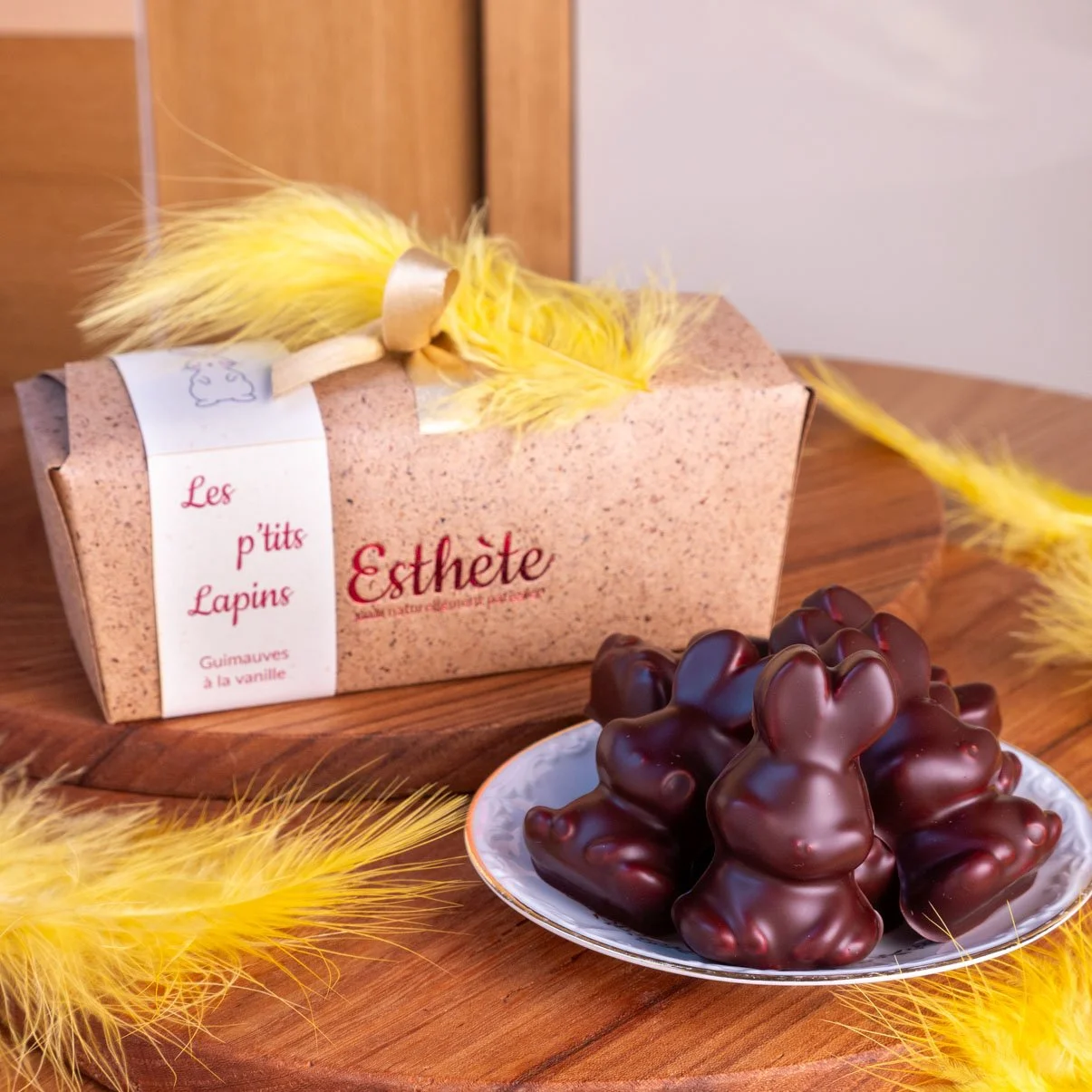 Les p'tits lapins - Guimauve à la vanille enrobées de chocolat