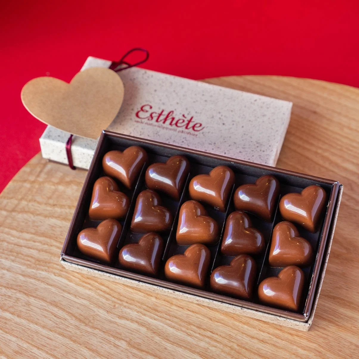 Coffret coeurs au Gianduja noisette & Caramel cacahuète