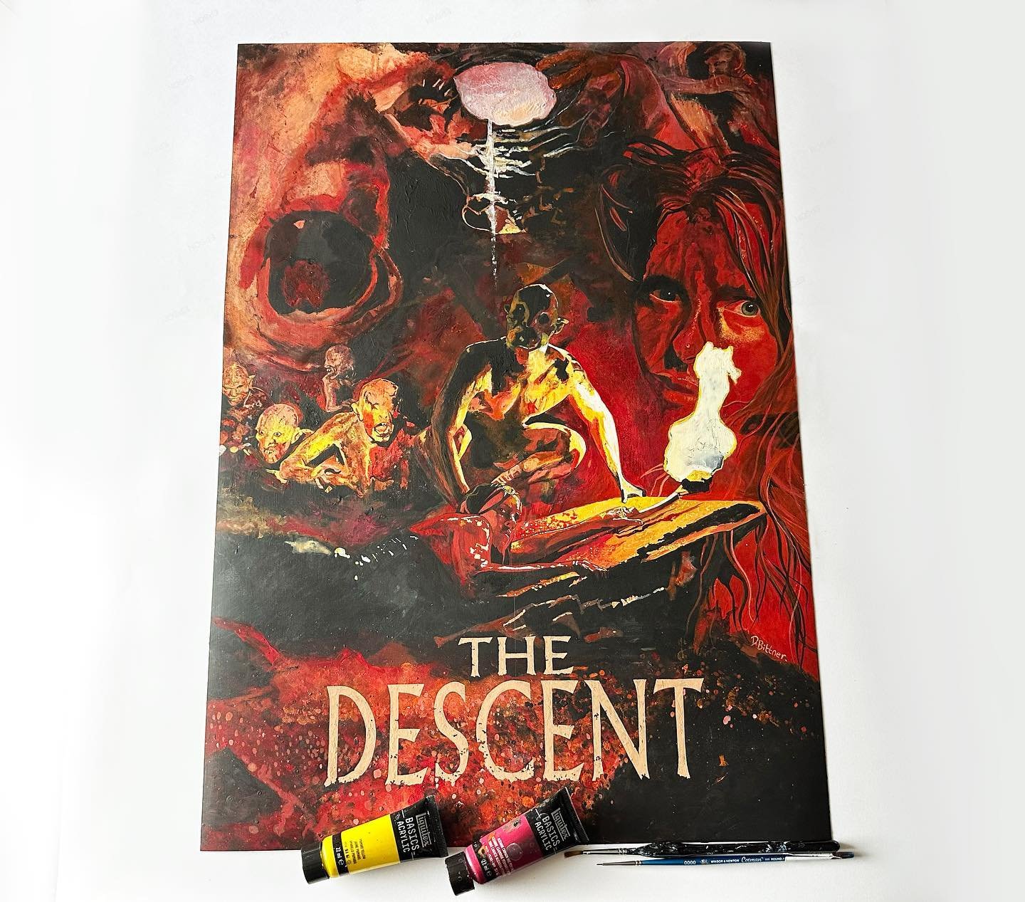Original Descent painting now available in my store - launch offer active for the next couple of days! 

Hand painted using acrylic on paper (42 x 59.4cm in size). FREE worldwide shipping. 

Link to website in bio! 

#thedescent #descent #horrorfilm 