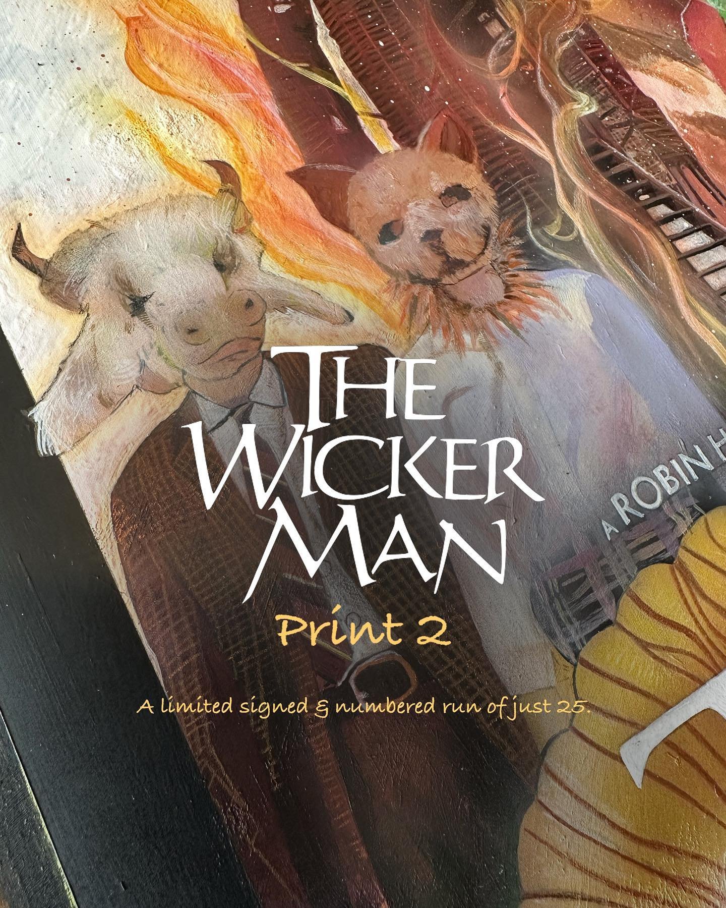 Available to pre-order from 12pm (UK time) tomorrow, 18th May. 

A limited signed and numbered run of 25. 

Website link in bio, worldwide shipping. 

#thewickerman #horrorartist #horrorartwork #culthorror #classichorror #70shorror #folkhorror #alter