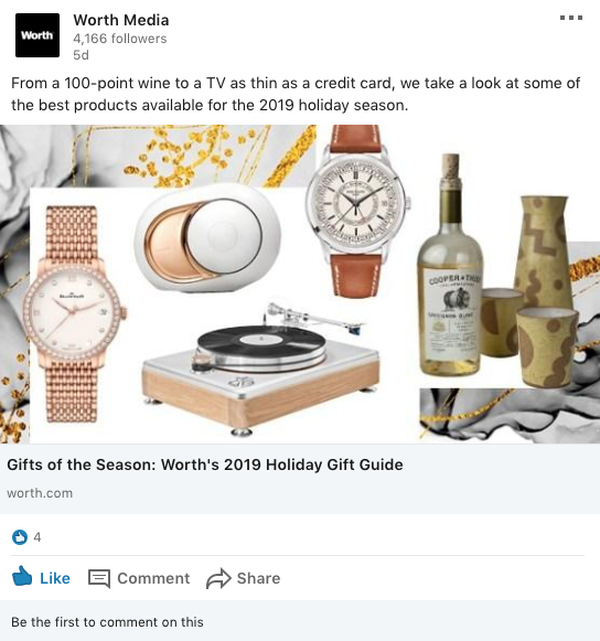 Social media treatment for the Gift Guide