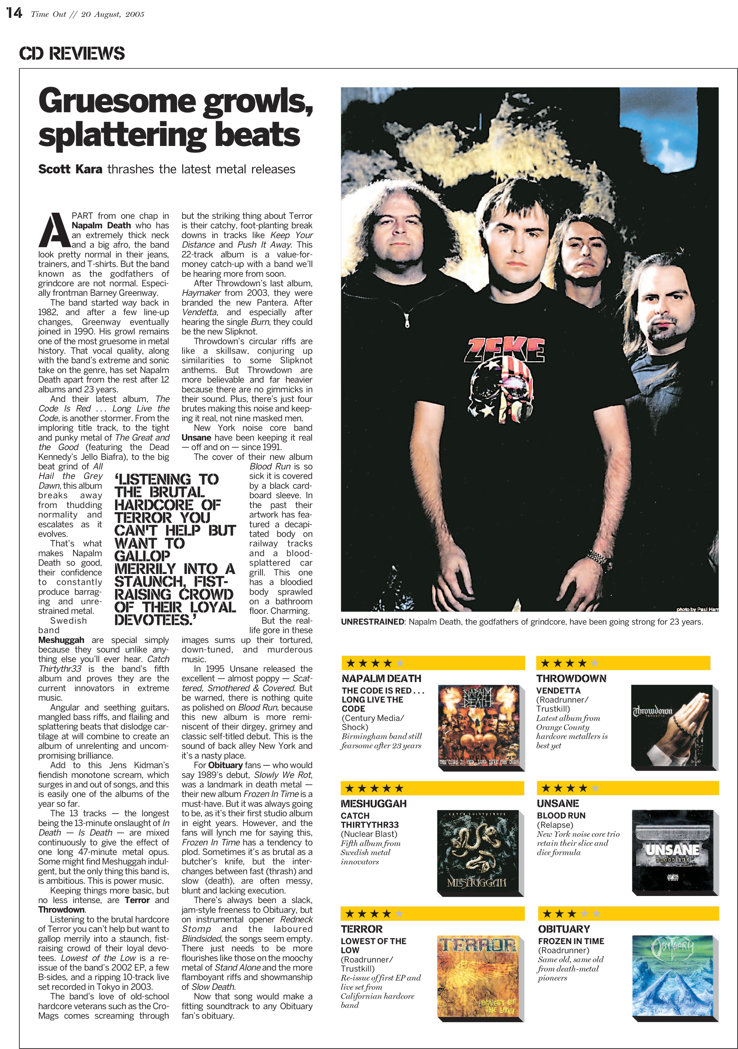 Layout from the weekend entertainment magazine TimeOut