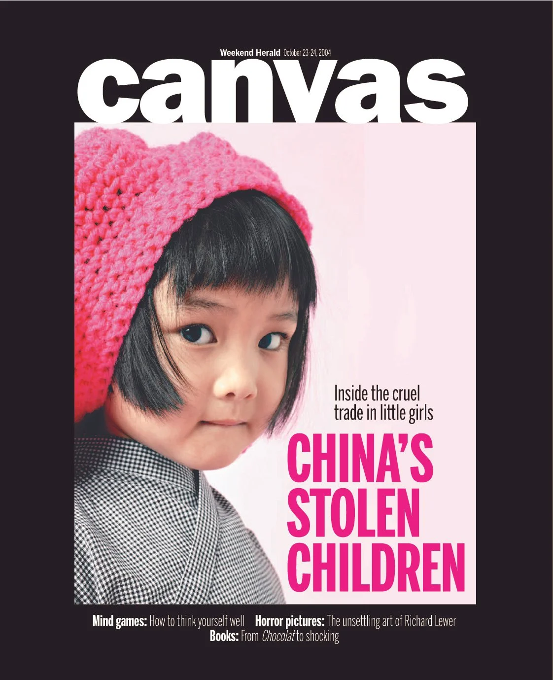 Cover for the weekend in-depth features magazine Canvas