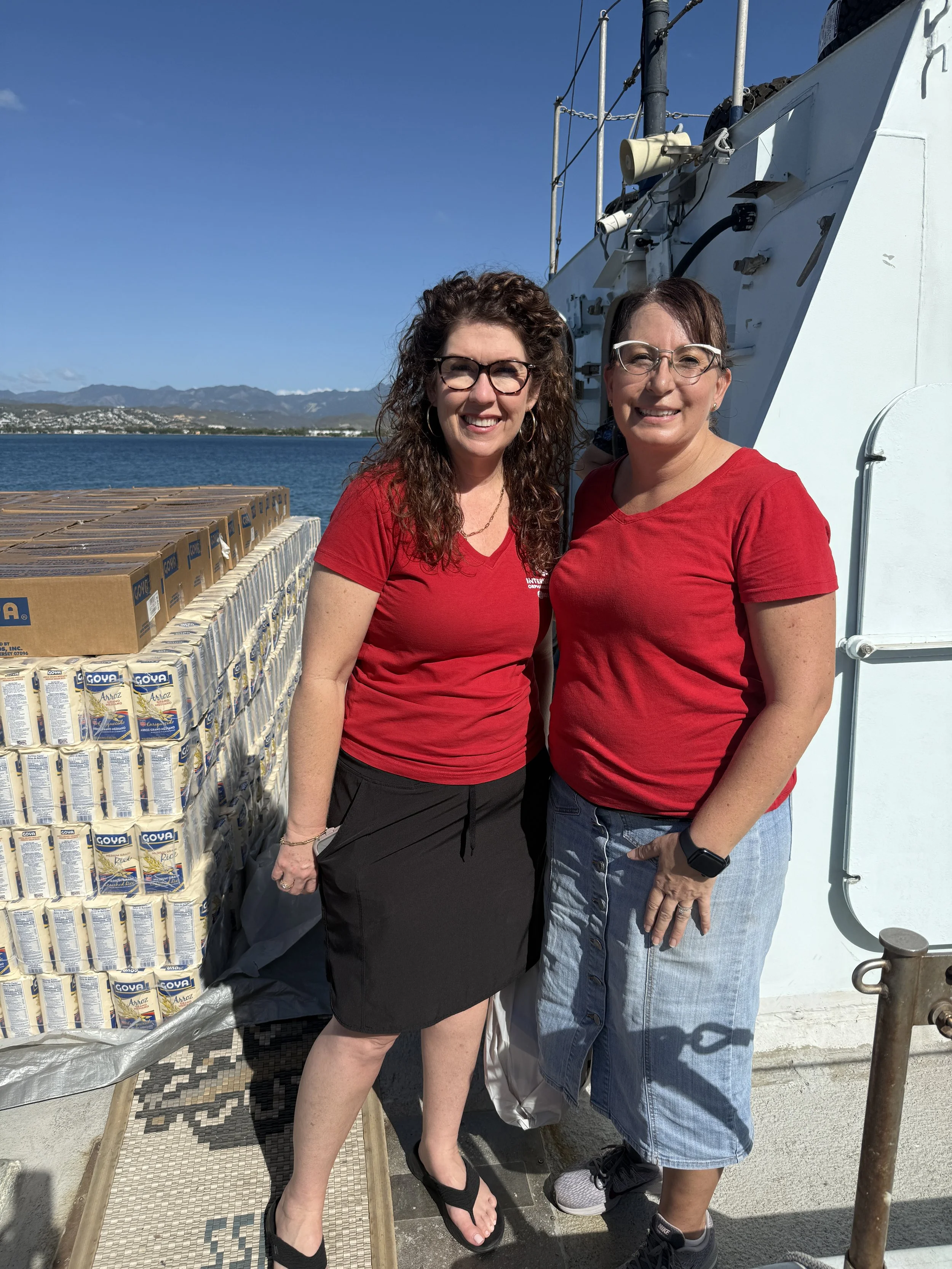  Valerie Stancil and Myria Caudrado.. Myria's husband is pastor at New Life Baptist Church in Mayaguez, PR. The church provided essential items such as new underwear, clothes, and shoes for the children of the IOS Children’s Home. 