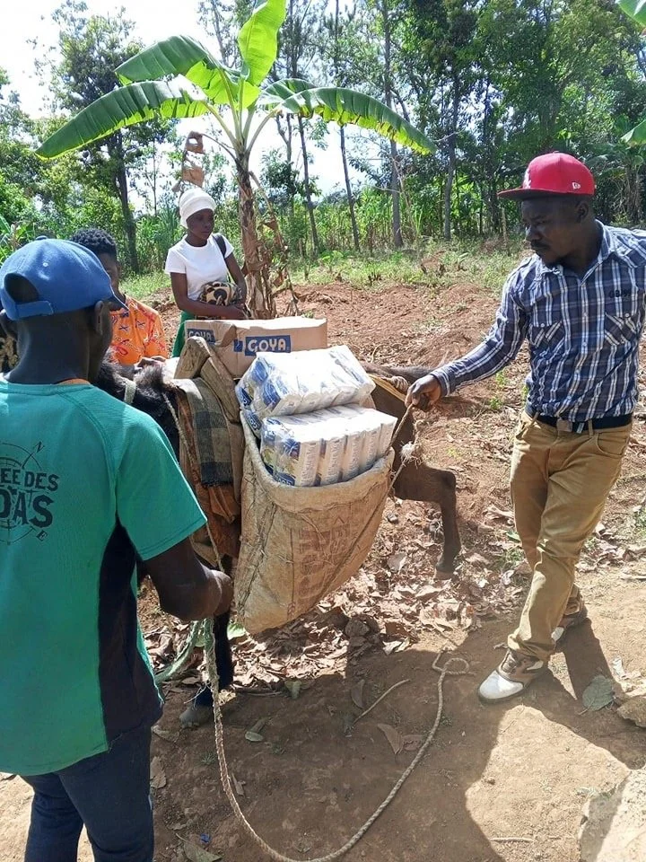  Most of the food was delivered using pack mules 