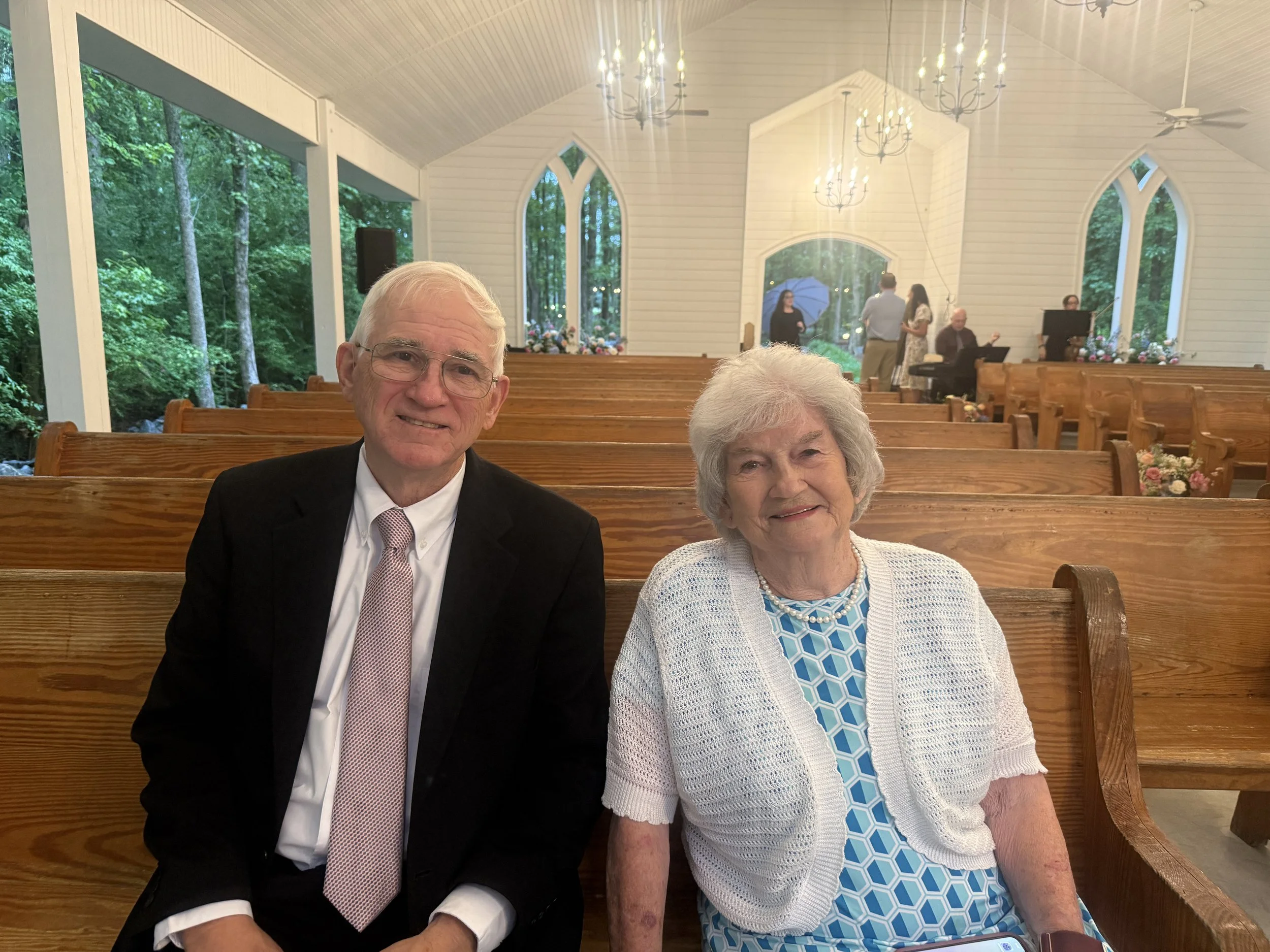 My mom and I at the granddaughter's wedding