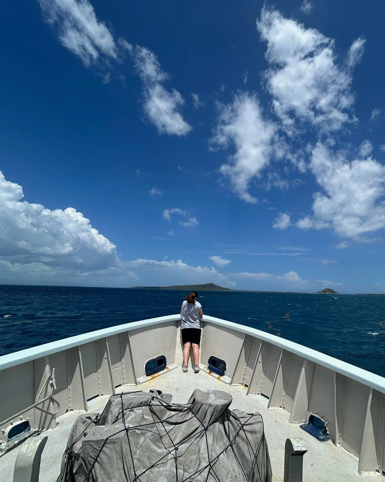 Victoria enjoying the view. The last day we did a short sea trial for the team