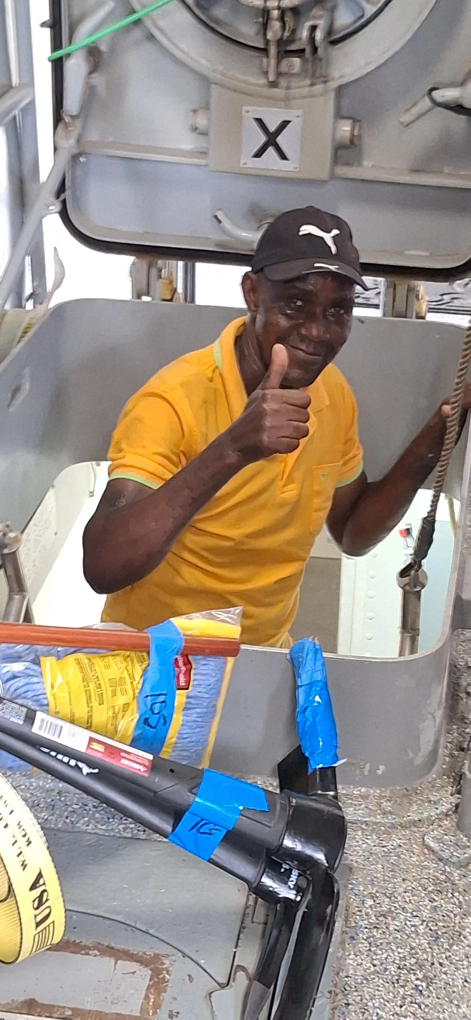 Prezima getting the supplies for the IOS Children's Home