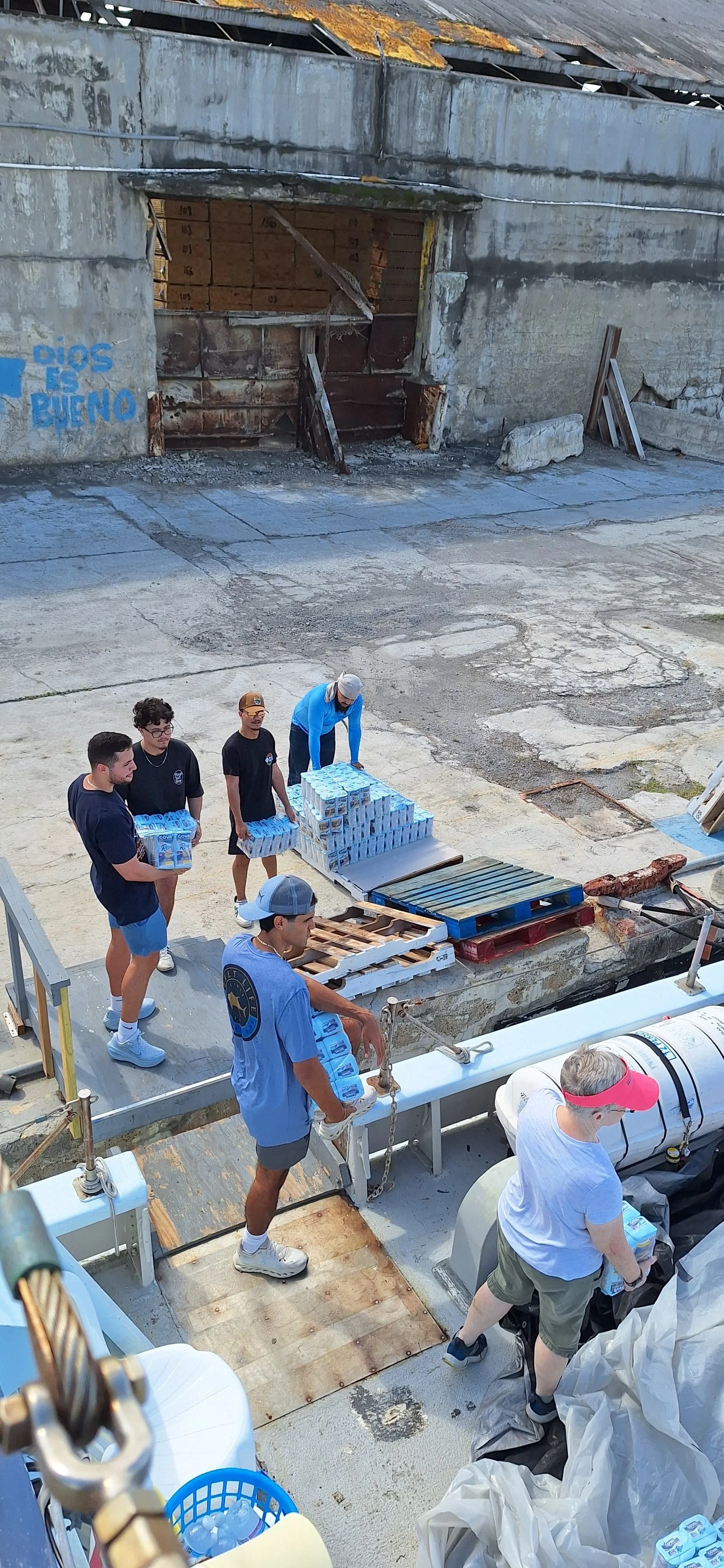 Takes a lot of manpower to load Sea Hope.  